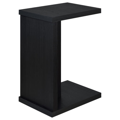 Clower C-Shaped Sofa Side Table - Compact Slide-Under Snack Table in Matte Black – view 7