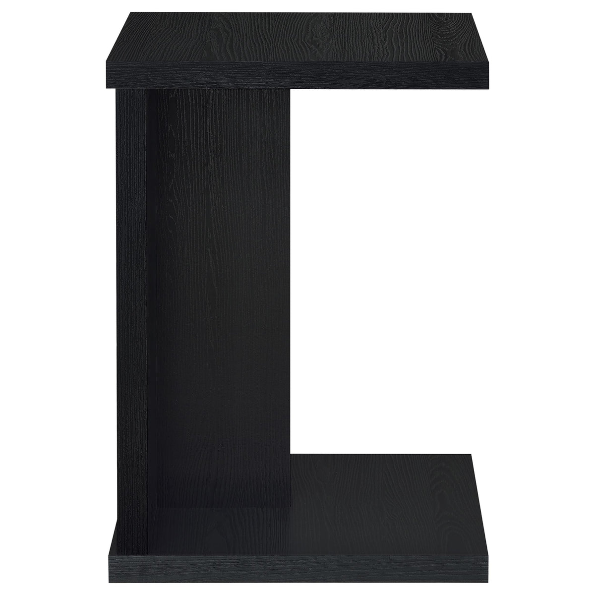 Clower C-Shaped Sofa Side Table - Compact Slide-Under Snack Table in Matte Black – view 8