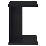 Clower C-Shaped Sofa Side Table - Compact Slide-Under Snack Table in Matte Black – view 8