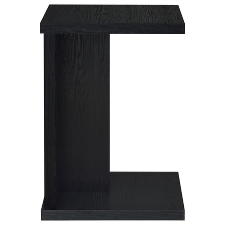 Clower C-Shaped Sofa Side Table - Compact Slide-Under Snack Table in Matte Black – view 8