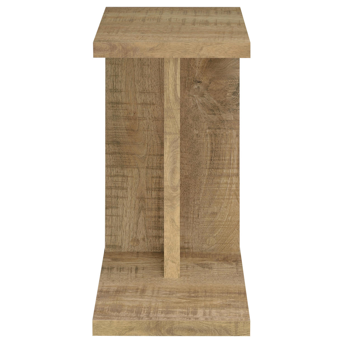 Clower C-Shaped Sofa Side Table - Compact Mango Wood-Look Laptop & Snack Table – view 3