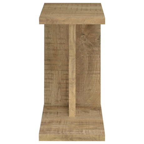 Clower C-Shaped Sofa Side Table - Compact Mango Wood-Look Laptop & Snack Table – view 3