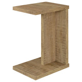 Clower C-Shaped Sofa Side Table - Compact Mango Wood-Look Laptop & Snack Table – view 4