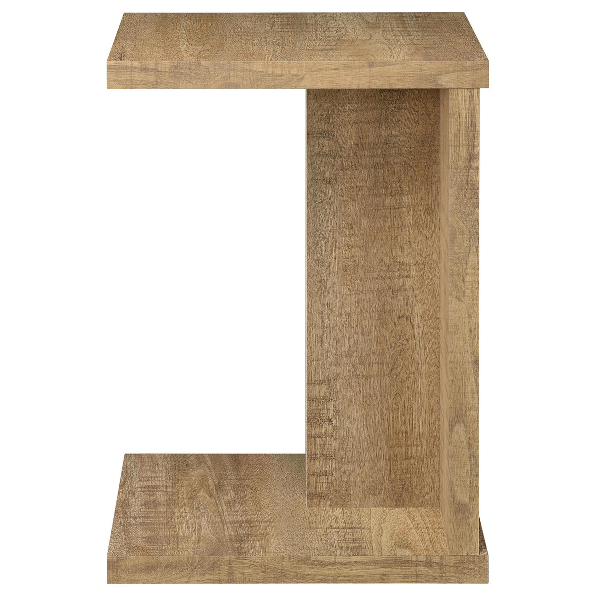 Clower C-Shaped Sofa Side Table - Compact Mango Wood-Look Laptop & Snack Table – view 5