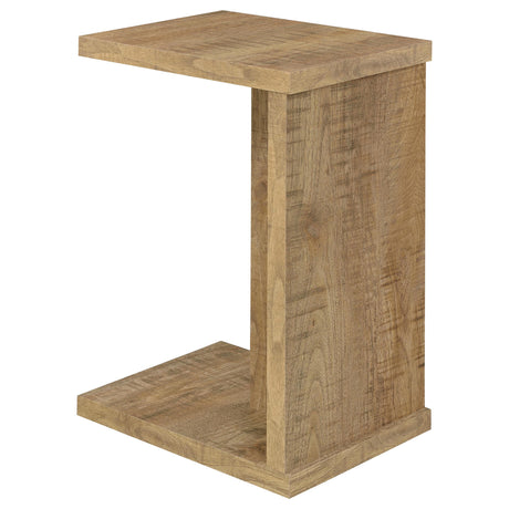 Clower C-Shaped Sofa Side Table - Compact Mango Wood-Look Laptop & Snack Table – view 6