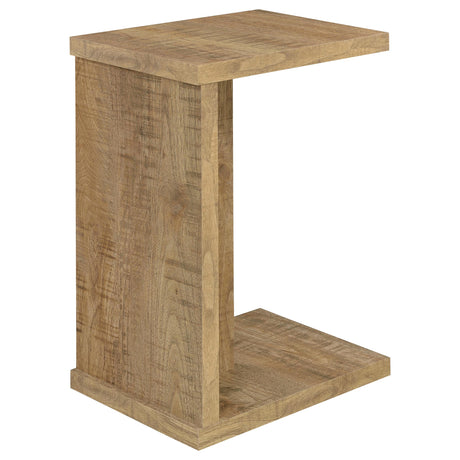Clower C-Shaped Sofa Side Table - Compact Mango Wood-Look Laptop & Snack Table – view 7