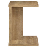 Clower C-Shaped Sofa Side Table - Compact Mango Wood-Look Laptop & Snack Table – view 8