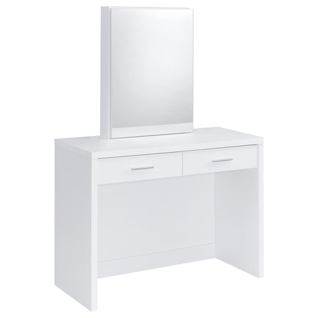 Bunbury Makeup Vanity Set with Mirror & Stool - 2-Drawer Dressing Table in White – view 4