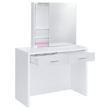 Bunbury Makeup Vanity Set with Mirror & Stool - 2-Drawer Dressing Table in White – view 5