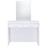 Bunbury Makeup Vanity Set with Mirror & Stool - 2-Drawer Dressing Table in White – view 6