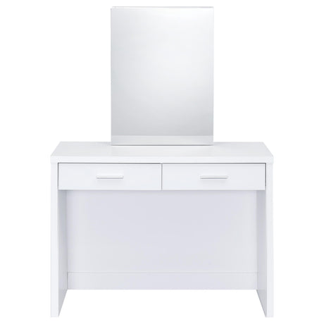 Bunbury Makeup Vanity Set with Mirror & Stool - 2-Drawer Dressing Table in White – view 6