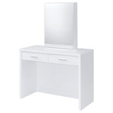 Bunbury Makeup Vanity Set with Mirror & Stool - 2-Drawer Dressing Table in White – view 7