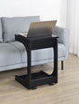 Ralston C-Shaped Lift-Top Sofa Side Table with Casters - Black with Storage Compartment – view 1