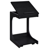 Ralston C-Shaped Lift-Top Sofa Side Table with Casters - Black with Storage Compartment – view 5