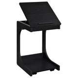Ralston C-Shaped Lift-Top Sofa Side Table with Casters - Black with Storage Compartment – view 6