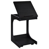Ralston C-Shaped Lift-Top Sofa Side Table with Casters - Black with Storage Compartment – view 7