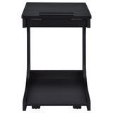 Ralston C-Shaped Lift-Top Sofa Side Table with Casters - Black with Storage Compartment – view 8