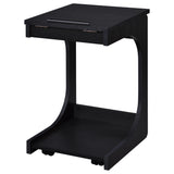 Ralston C-Shaped Lift-Top Sofa Side Table with Casters - Black with Storage Compartment – view 9