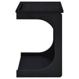 Ralston C-Shaped Lift-Top Sofa Side Table with Casters - Black with Storage Compartment – view 10