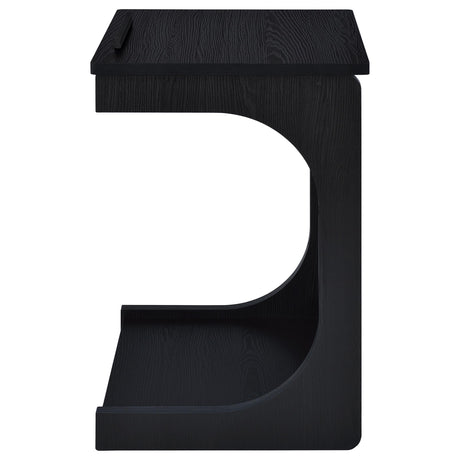 Ralston C-Shaped Lift-Top Sofa Side Table with Casters - Black with Storage Compartment – view 10