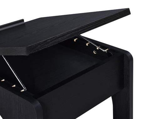 Ralston C-Shaped Lift-Top Sofa Side Table with Casters - Black with Storage Compartment – view 13