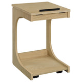 Ralston C-Shaped Lift-Top Sofa Side Table with Casters