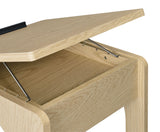 Ralston C-Shaped Lift-Top Sofa Side Table with Casters - Light Oak with Black Accents – view 13