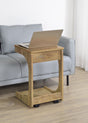 Ralston C-Shaped Lift-Top Sofa Side Table on Casters - Rustic Mango with Hidden Compartment – view 1