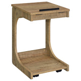 Ralston C-Shaped Lift-Top Sofa Side Table on Casters