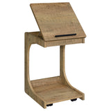 Ralston C-Shaped Lift-Top Sofa Side Table on Casters - Rustic Mango with Hidden Compartment – view 7