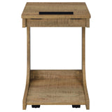 Ralston C-Shaped Lift-Top Sofa Side Table on Casters - Rustic Mango with Hidden Compartment – view 8