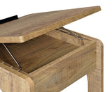 Ralston C-Shaped Lift-Top Sofa Side Table on Casters - Rustic Mango with Hidden Compartment – view 13