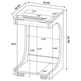 Ralston C-Shaped Lift-Top Sofa Side Table on Casters - Rustic Mango with Hidden Compartment – view 15
