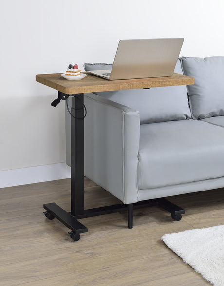 Westpark Pneumatic Adjustable C-Shape Side Table - Rolling Casters in Mango & Matte Black – view 1
