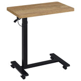 Westpark Pneumatic Adjustable C-Shape Side Table - Rolling Casters in Mango & Matte Black – view 3