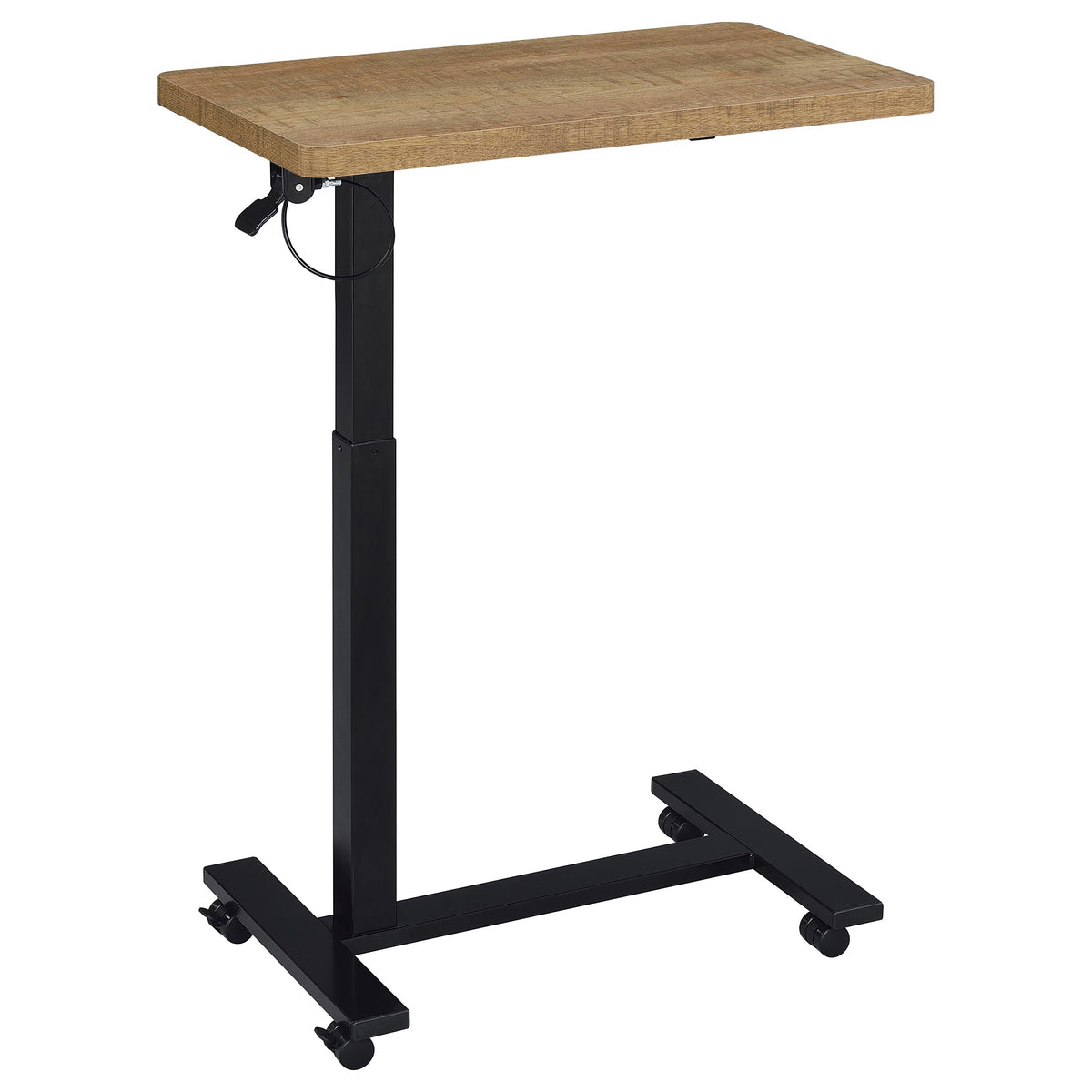 Westpark Pneumatic Adjustable C-Shape Side Table - Rolling Casters in Mango & Matte Black – view 4