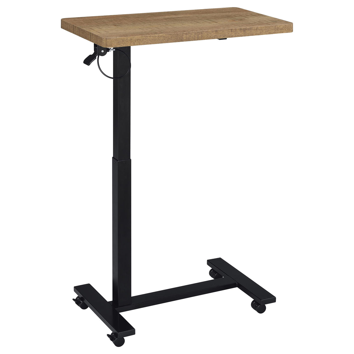 Westpark Pneumatic Adjustable C-Shape Side Table - Rolling Casters in Mango & Matte Black – view 5