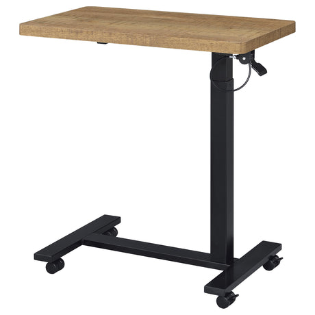 Westpark Pneumatic Adjustable C-Shape Side Table - Rolling Casters in Mango & Matte Black – view 7