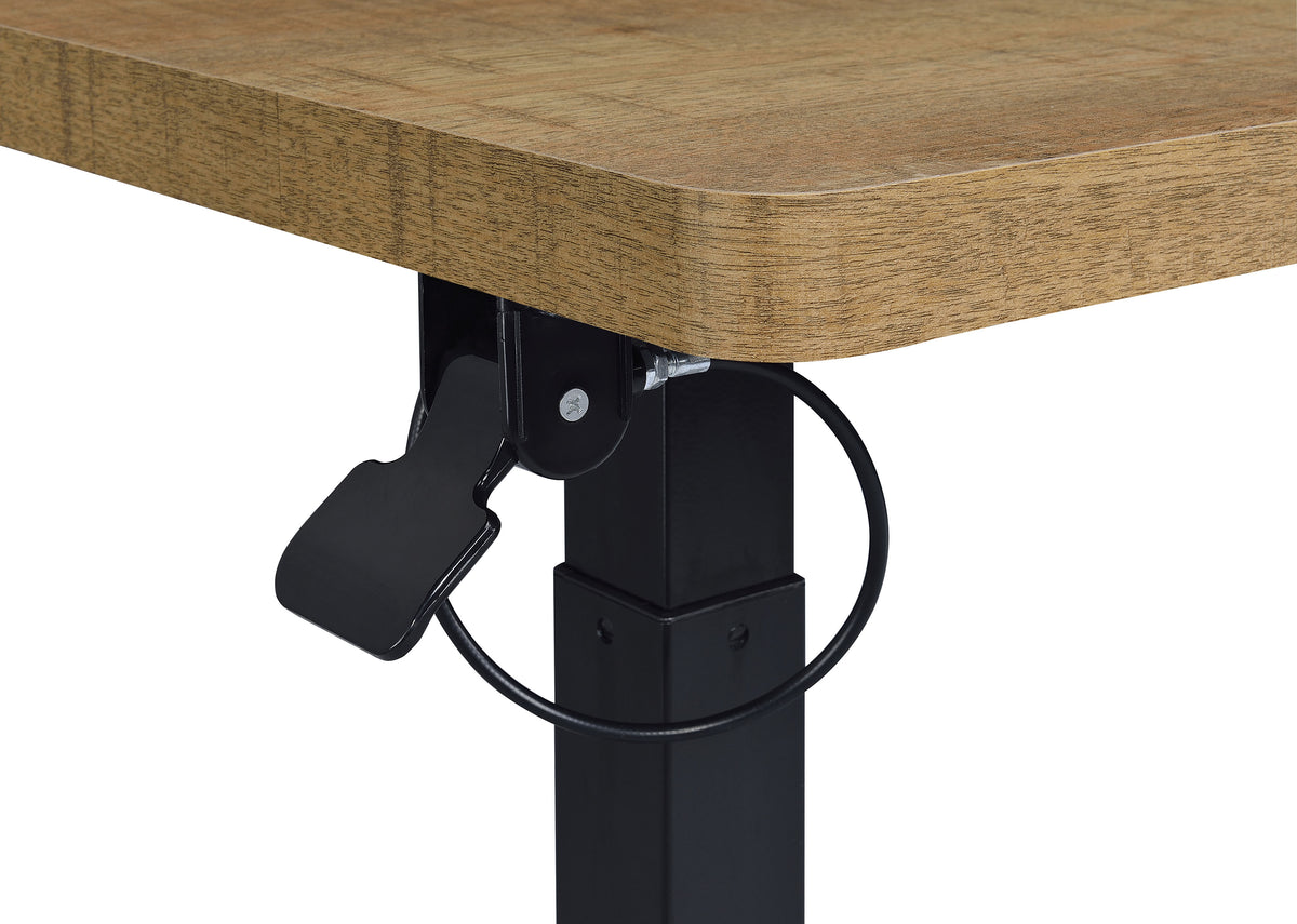 Westpark Pneumatic Adjustable C-Shape Side Table - Rolling Casters in Mango & Matte Black – view 12