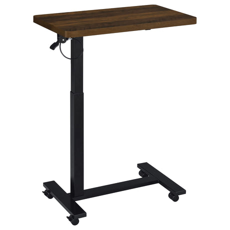Westpark Adjustable Height C-Shape Side Table - Pneumatic Lift & Casters in Dark Pine – view 4