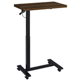 Westpark Adjustable Height C-Shape Side Table - Pneumatic Lift & Casters in Dark Pine – view 5
