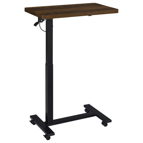 Westpark Adjustable Height C-Shape Side Table - Pneumatic Lift & Casters in Dark Pine – view 5
