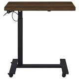 Westpark Adjustable Height C-Shape Side Table - Pneumatic Lift & Casters in Dark Pine – view 6
