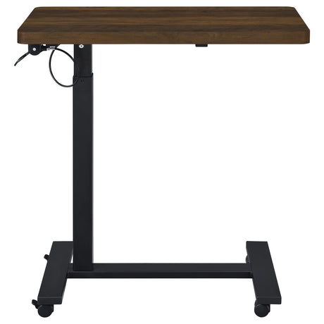 Westpark Adjustable Height C-Shape Side Table - Pneumatic Lift & Casters in Dark Pine – view 6