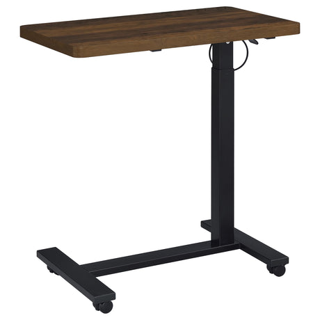 Westpark Adjustable Height C-Shape Side Table - Pneumatic Lift & Casters in Dark Pine – view 9