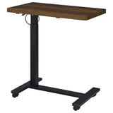 Westpark Adjustable Height C-Shape Side Table - Pneumatic Lift & Casters in Dark Pine – view 10