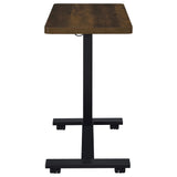 Westpark Adjustable Height C-Shape Side Table - Pneumatic Lift & Casters in Dark Pine – view 11