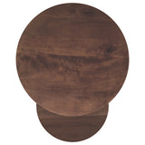 Yency 2-Piece Round Solid Mango Wood Nesting Tables - Mid-Century Dark Brown, Arrive Assembled – view 5