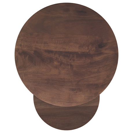Yency 2-Piece Round Solid Mango Wood Nesting Tables - Mid-Century Dark Brown, Arrive Assembled – view 5
