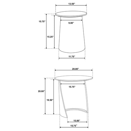 Yency 2-Piece Round Solid Mango Wood Nesting Tables - Mid-Century Dark Brown, Arrive Assembled – view 6